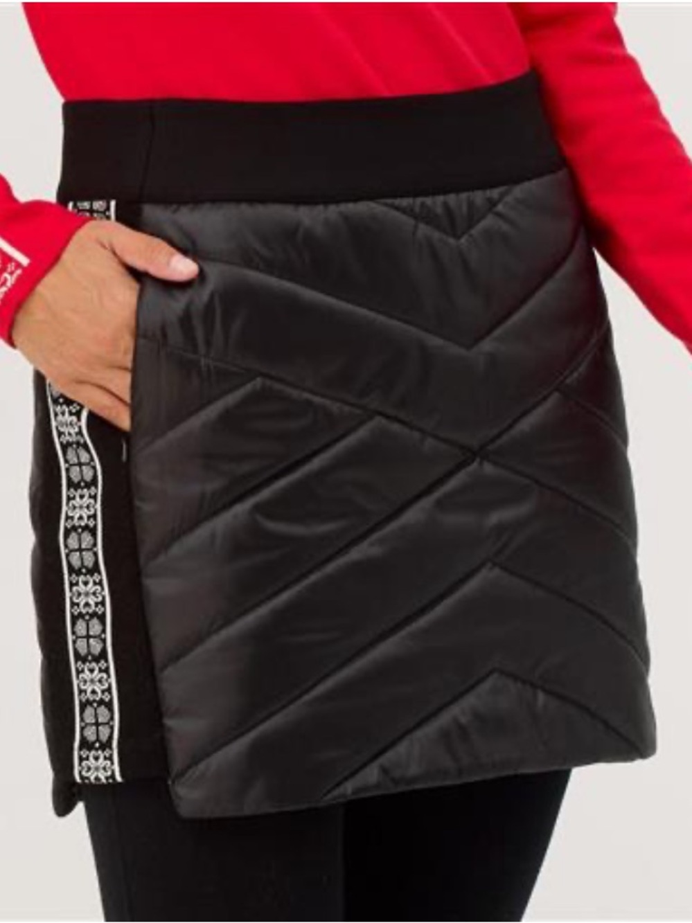Krimson Klover Carving Skirt Quilted Ski Skirt in Black Medium